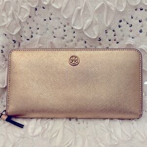 TORY BURCH Rose Gold Continental Wallet